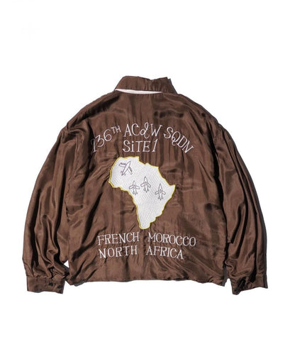 SILK ROCKABILLY BLOUSON - BROWN
