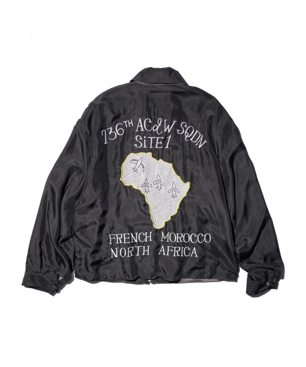 SILK ROCKABILLY BLOUSON - BLACK