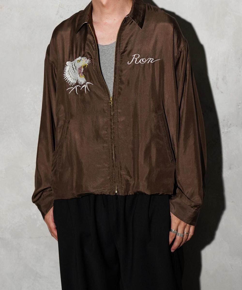 SILK ROCKABILLY BLOUSON - BROWN