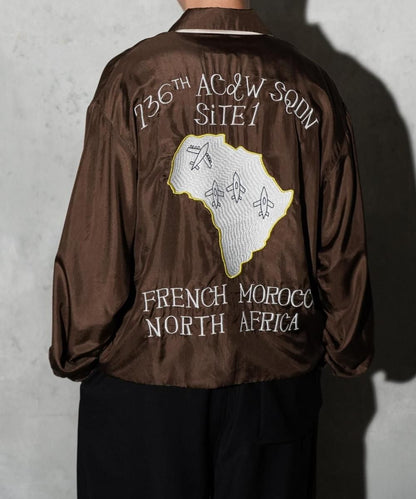 SILK ROCKABILLY BLOUSON - BROWN