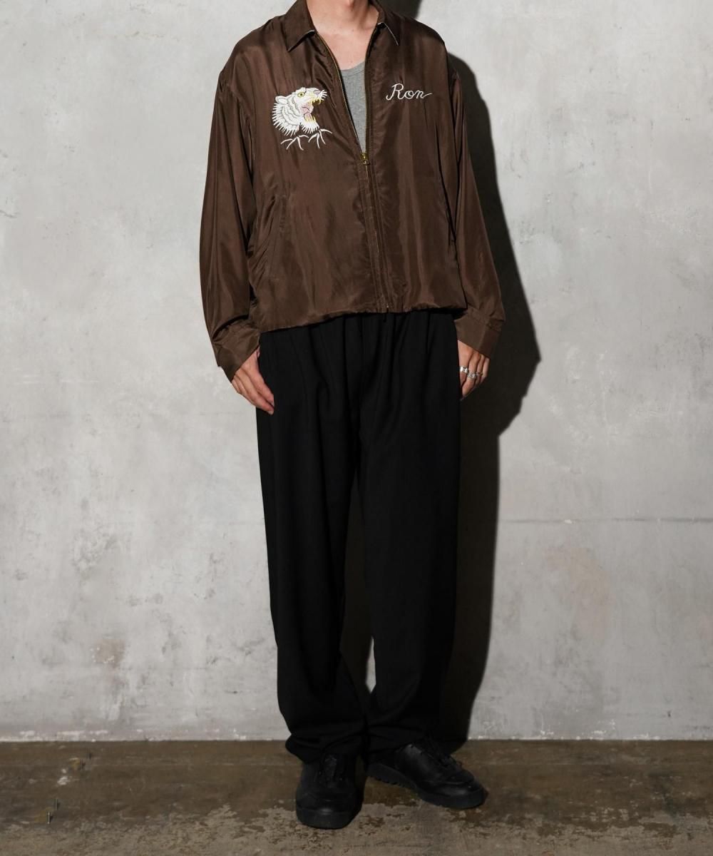 SILK ROCKABILLY BLOUSON - BROWN