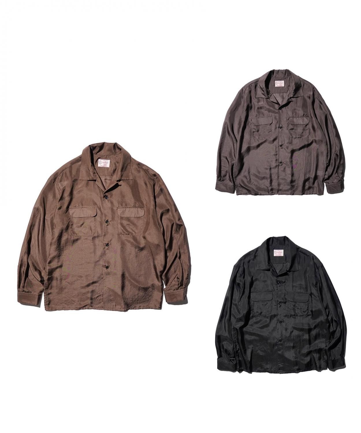 40S SILK W-FLAP LOOP COLLAR SHIRT