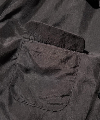40S SILK W-FLAP LOOP COLLAR SHIRT - CHARCOAL