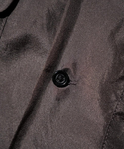 40S SILK W-FLAP LOOP COLLAR SHIRT - CHARCOAL