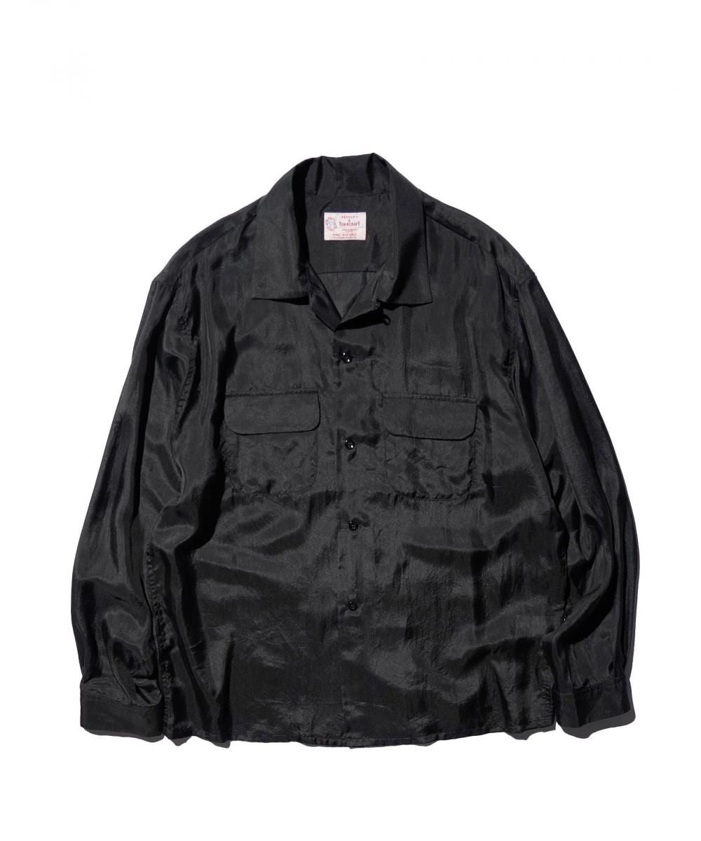 40S SILK W-FLAP LOOP COLLAR SHIRT - GRAY
