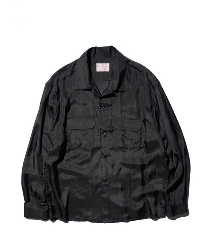 40S SILK W-FLAP LOOP COLLAR SHIRT - GRAY
