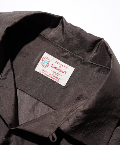 40S SILK W-FLAP LOOP COLLAR SHIRT - CHARCOAL