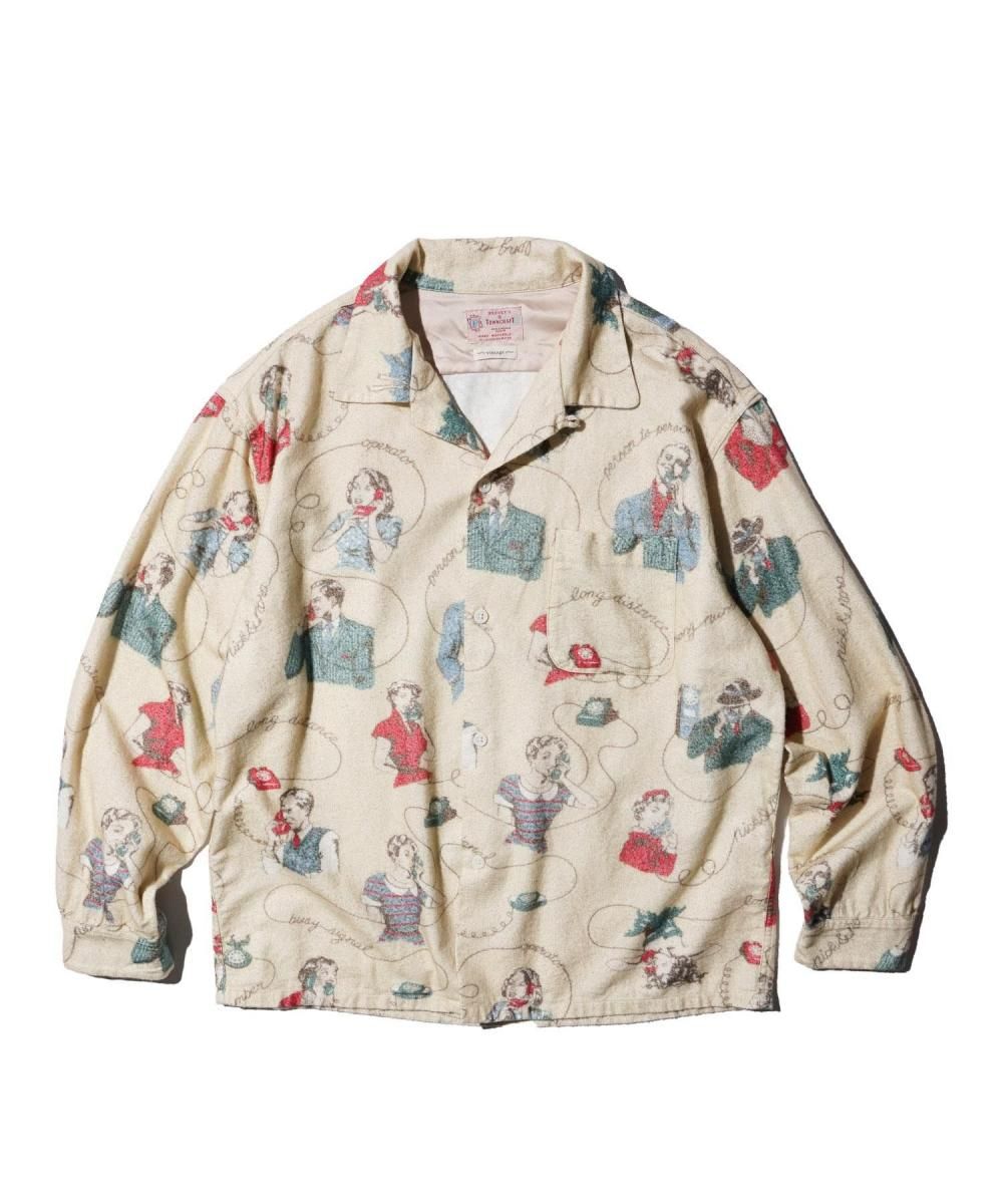 PRINTED NEL LOOP COLLAR SHIRTS