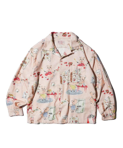 PRINTED NEL LOOP COLLAR SHIRTS