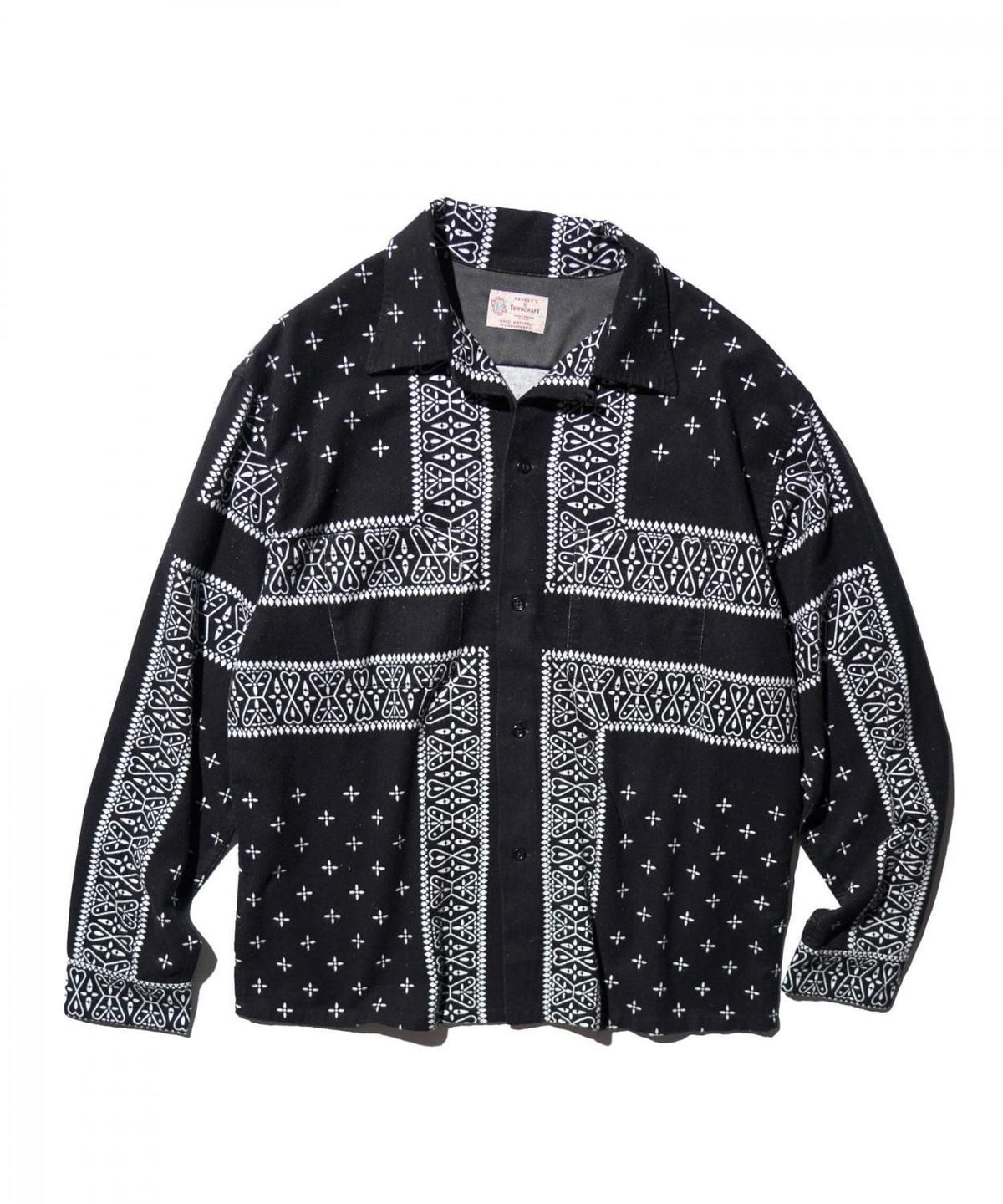 PRINTED NEL LOOP COLLAR SHIRTS -PAISLEY-