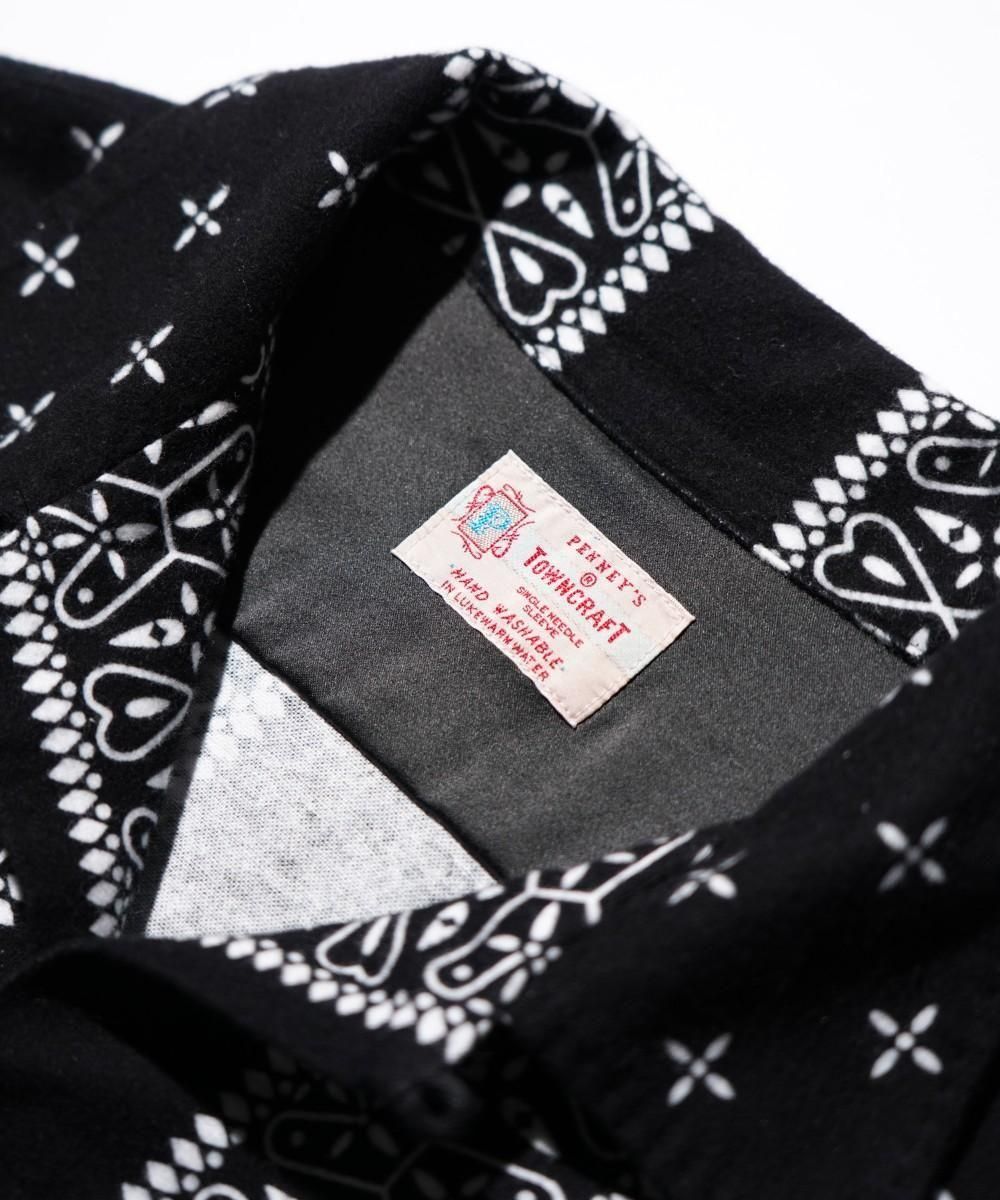 PRINTED NEL LOOP COLLAR SHIRTS -PAISLEY-