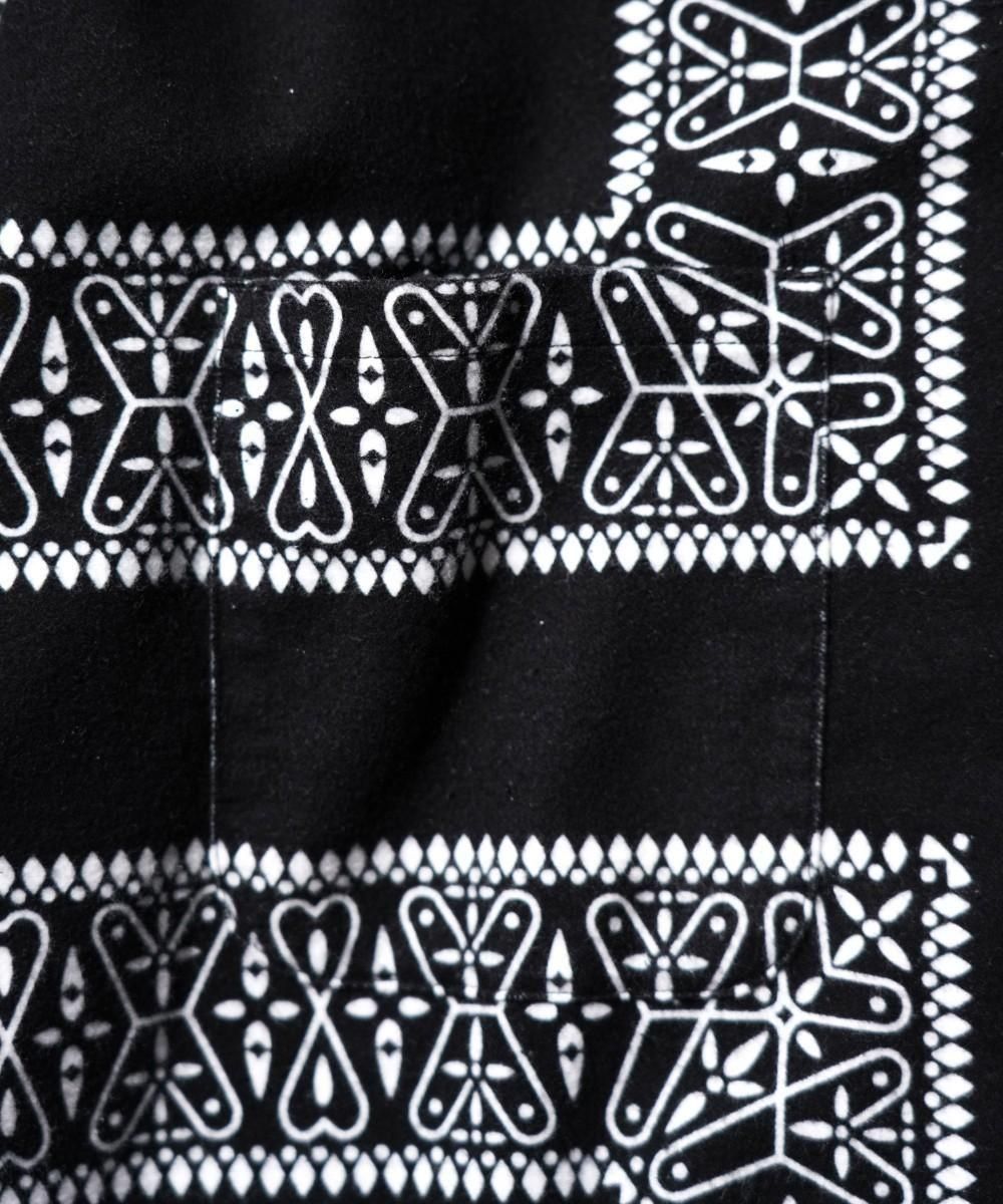 PRINTED NEL LOOP COLLAR SHIRTS -PAISLEY-