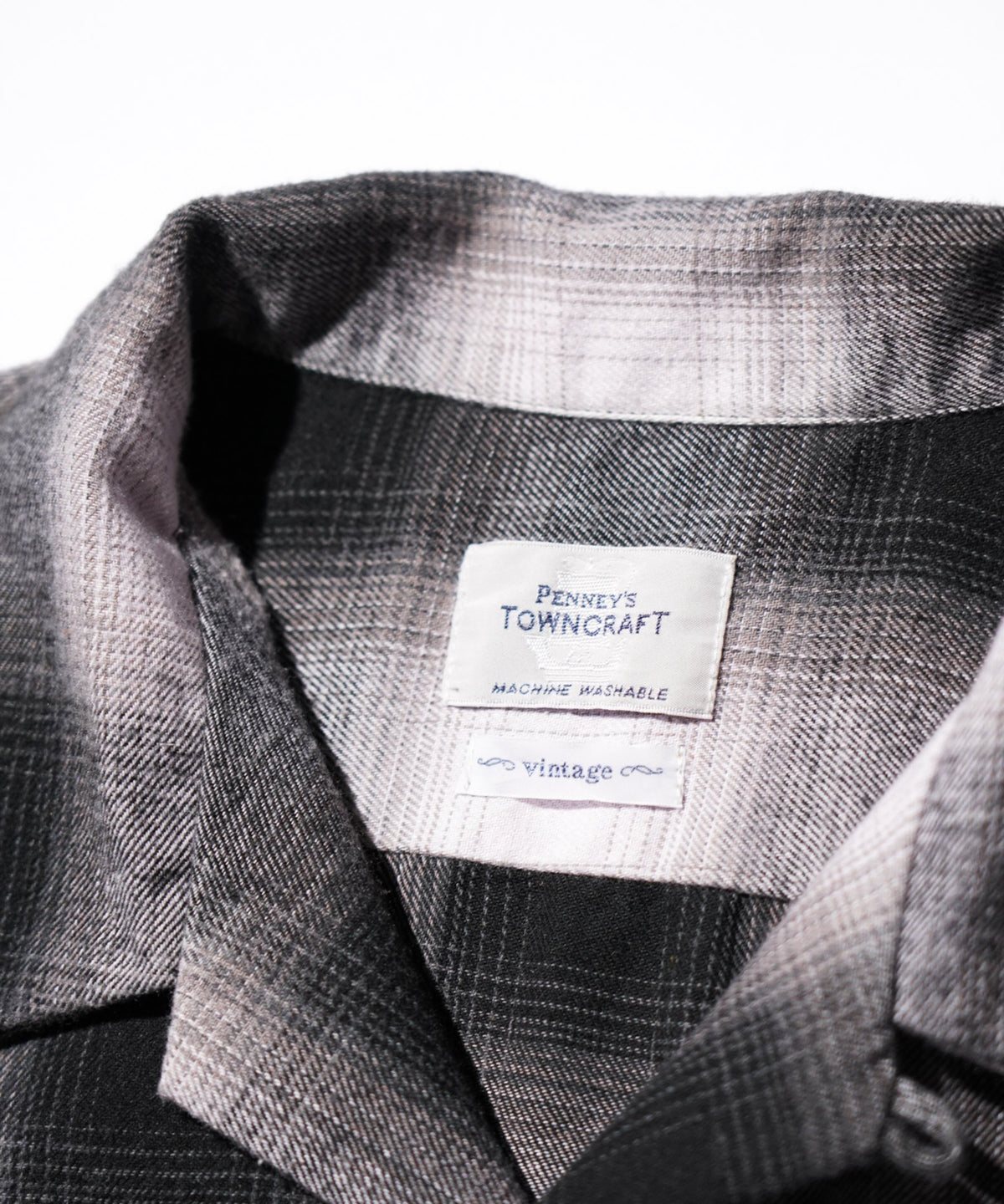 TOWNCRAFT ONE IN THE WORLD LOOP COLLAR BLACK-OMBRE FLANNEL SHIRT