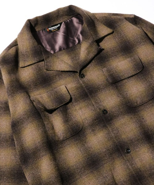 WOOL CHECK LOOP COLLAR SHIRTS