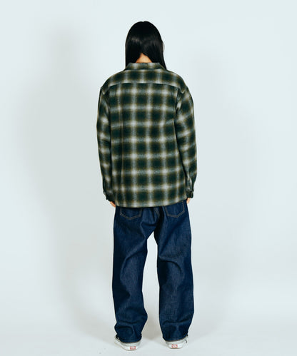 WOOL CHECK LOOP COLLAR SHIRTS