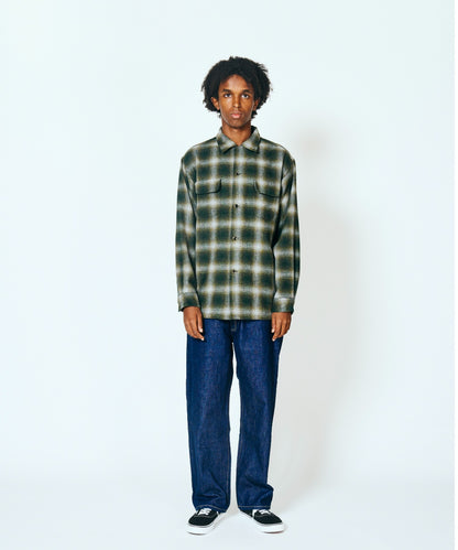 WOOL CHECK LOOP COLLAR SHIRTS