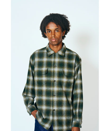 WOOL CHECK LOOP COLLAR SHIRTS