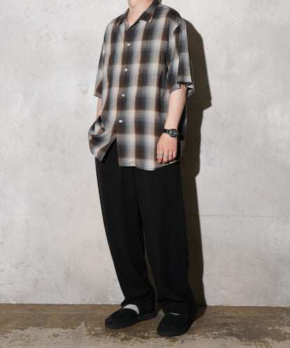 60S OMBRE PLAID RAYON SS SHIRTS MADE IN JAPAN