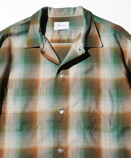 60S OMBRE PLAID RAYON SS SHIRTS MADE IN JAPAN