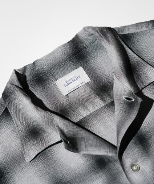 60S OMBRE PLAID RAYON SS SHIRTS MADE IN JAPAN
