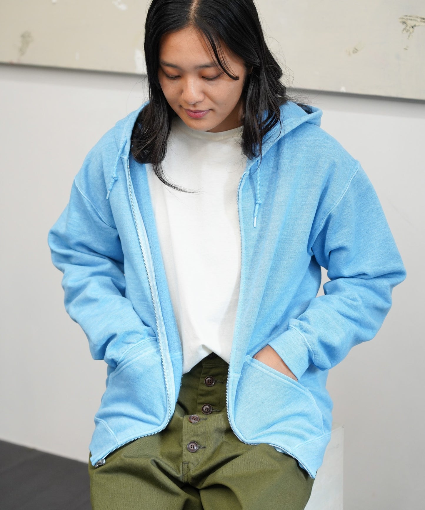 90S PIGMENT FULL ZIP HOODIE