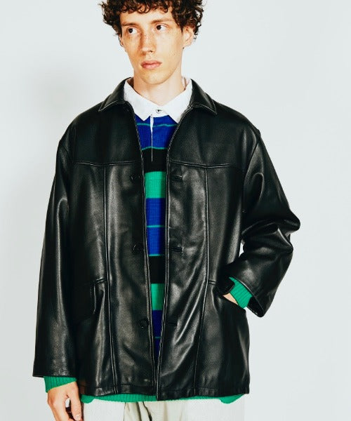 LEATHER CAR COAT