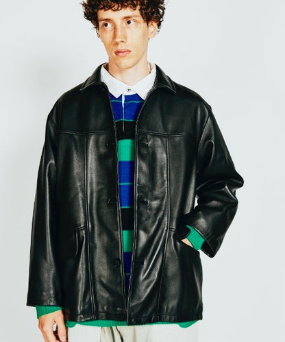 LEATHER CAR COAT