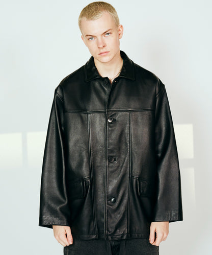 LEATHER CAR COAT