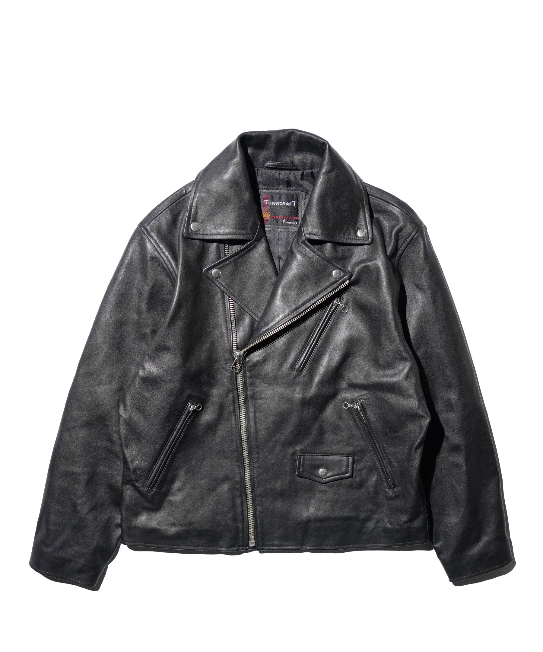 LEATHER DOUBLE RIDERS JACKET BLACK
