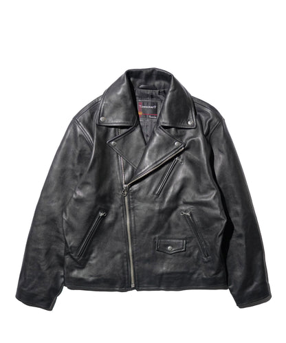 LEATHER DOUBLE RIDERS JACKET BLACK