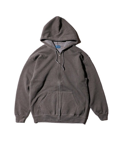 90S PIGMENT FULL ZIP HOODIE BLACK