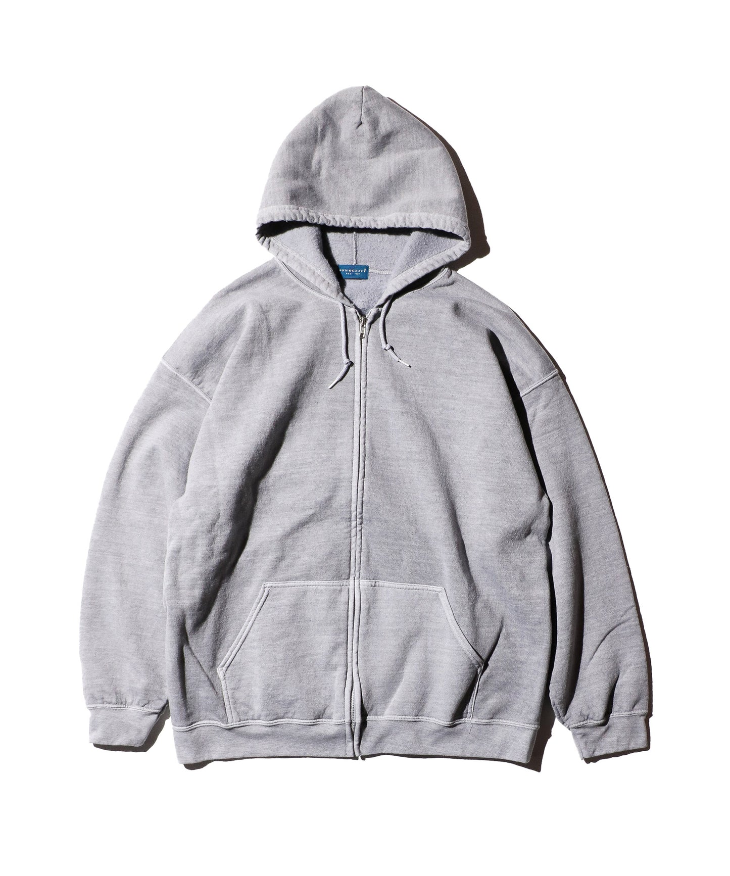 90S PIGMENT FULL ZIP HOODIE BLUE GRAY