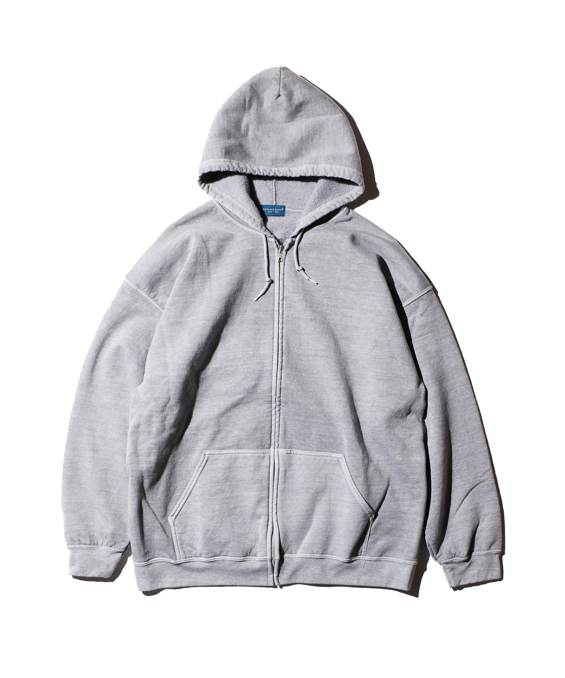 90S PIGMENT FULL ZIP HOODIE BLUE GRAY