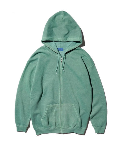 90S PIGMENT FULL ZIP HOODIE OLIVE