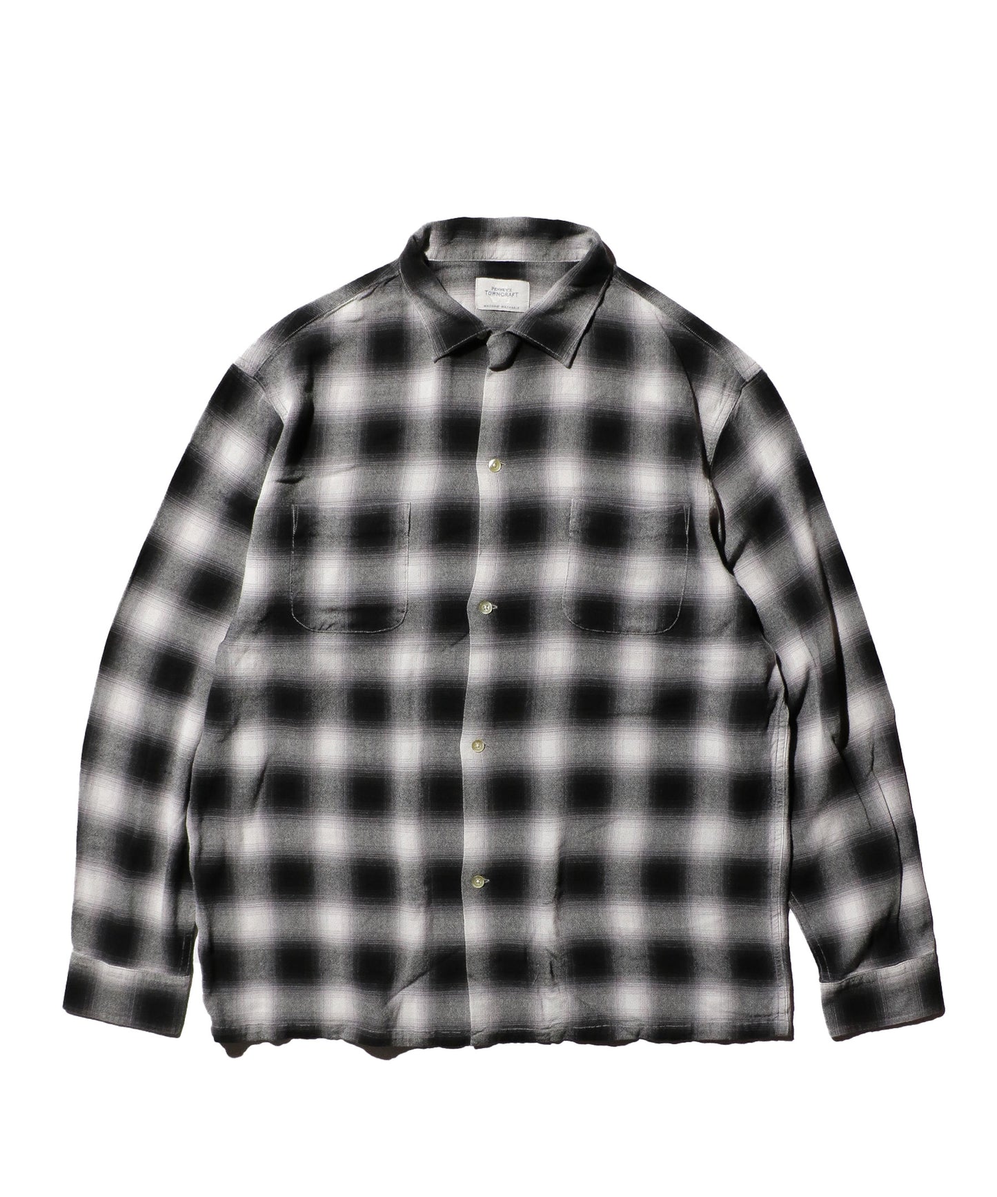 【一部予約】【WEB限定】TOWNCRAFT / 60S OMBRE LOOP COLLAR SHIRTS 【予約】BLACK