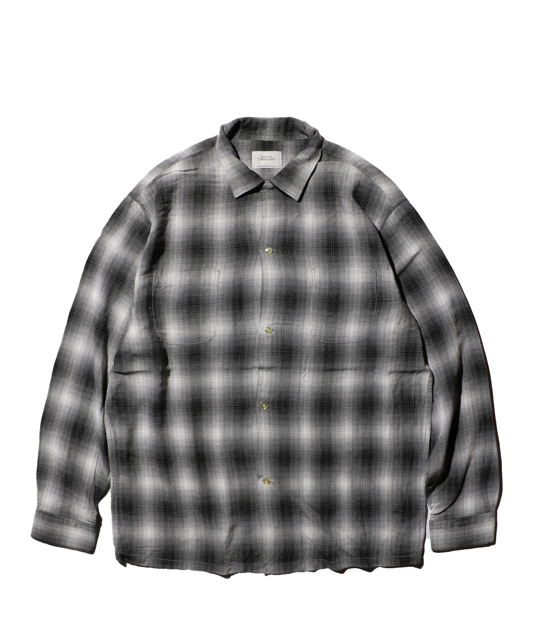 【一部予約】【WEB限定】TOWNCRAFT / 60S OMBRE LOOP COLLAR SHIRTS BLUE GRAY (GRAY BASE1)