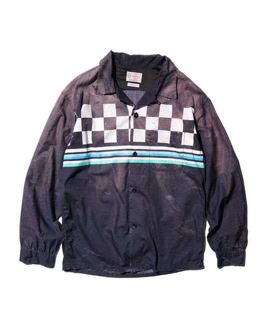 TOWNCRAFT ONE IN THE WORLD CHECKER PRINTED LOOP COLLAR SHIRT