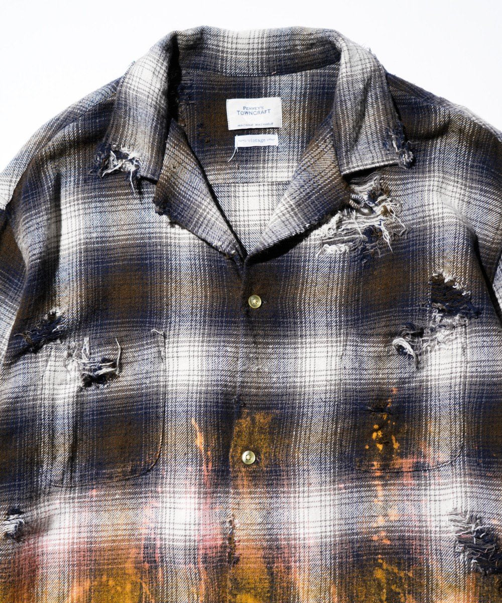 TOWNCRAFT ONE IN THE WORLD FLANNEL CHECK LOOP COLLAR LS SHIRT