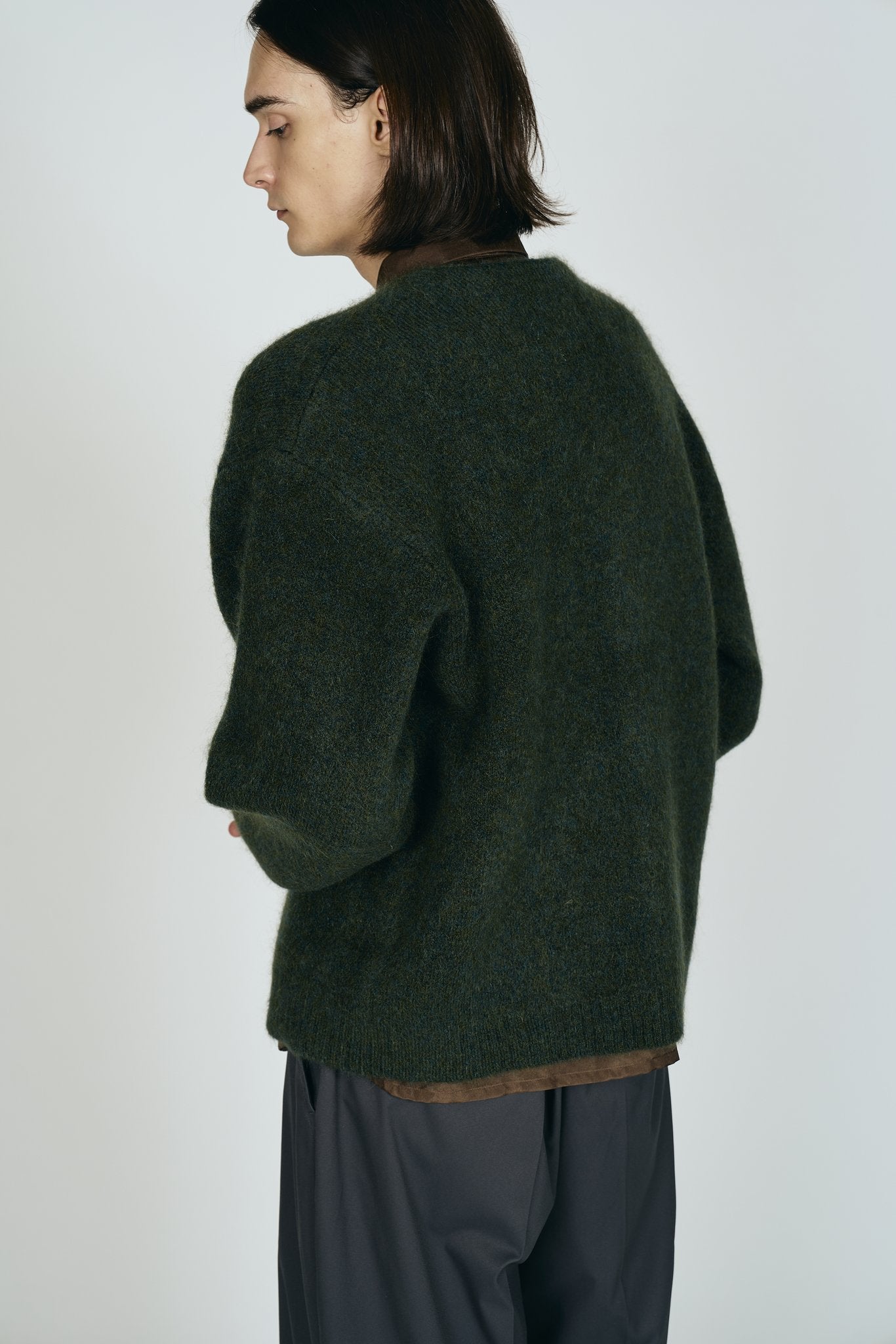 TOWNCRAFT MOHAIR SHAGGY CARDIGAN モデル着用